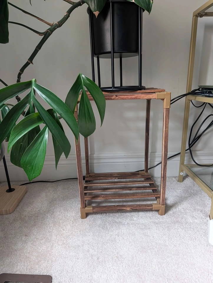 Bamboo Wooden 2-Tier Plant Stand - photo 2
