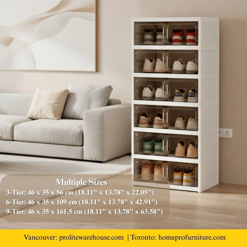 Modern Stackable Shoe Storage Cabinet – Transparent Plastic