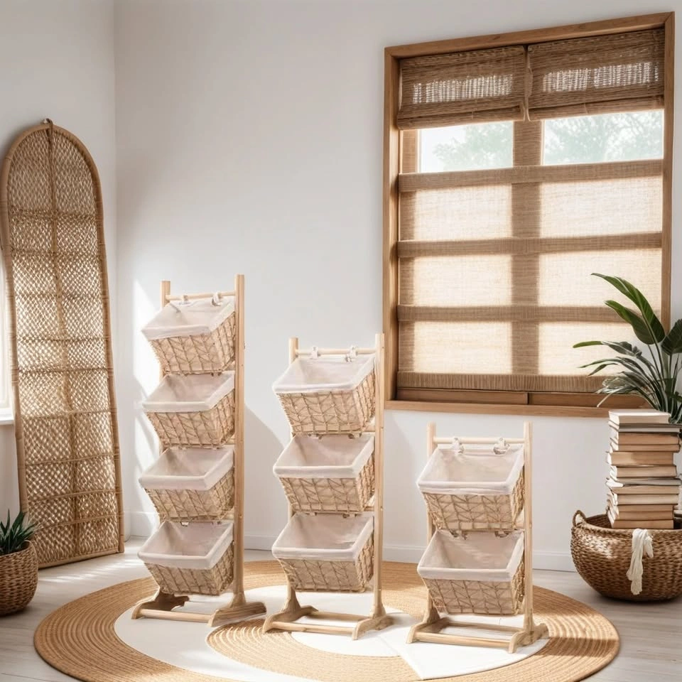 A961 - BS037 Sycamore Wood Floor-Standing Storage Rack - photo 2