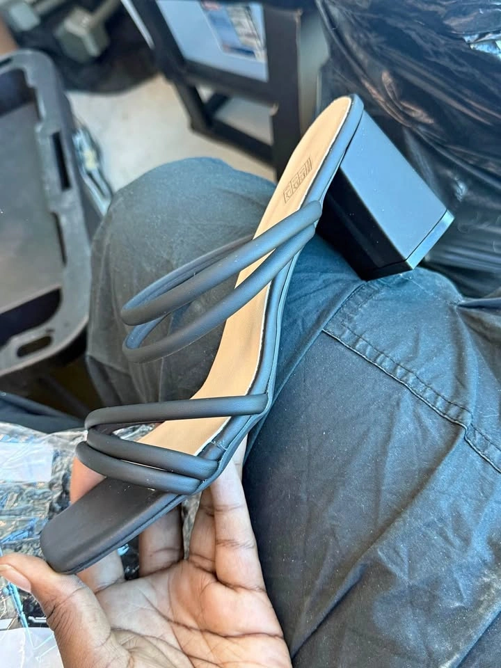 Black Strappy Block Heel Sandals