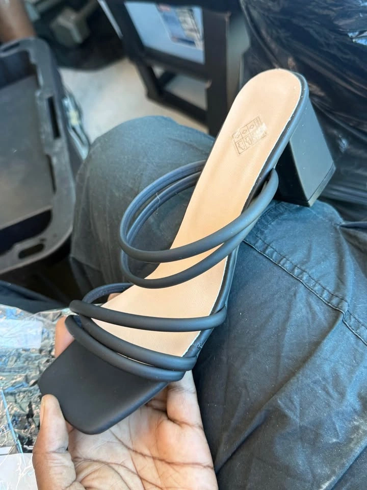 Black Strappy Block Heel Sandals - photo 3