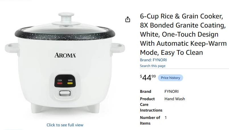Aroma 6-Cup Rice & Grain Cooker - photo 2