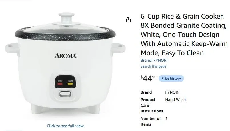 Aroma 6-Cup Rice & Grain Cooker - photo 2