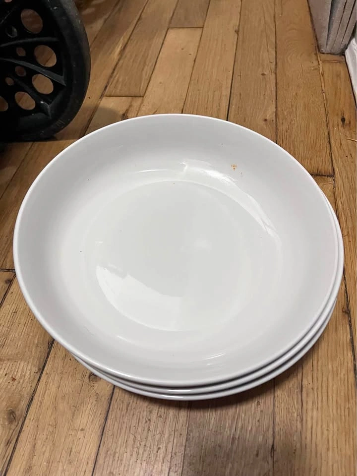 White Ceramic Pasta Plates