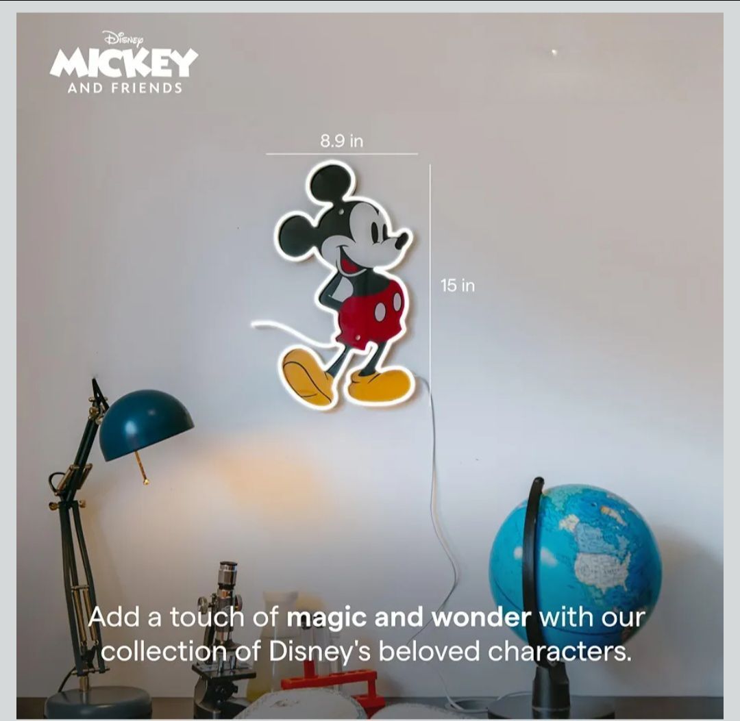 Mickey Mouse Full Body Wall LED Neon Night Light / NEW - photo 5