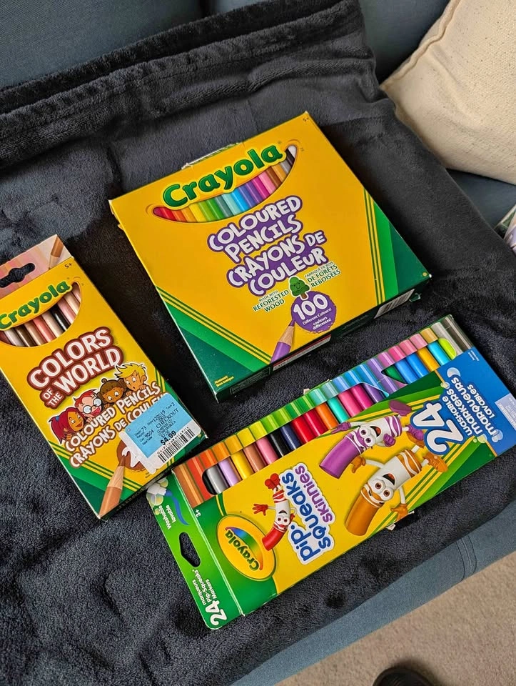 Crayola Coloured Pencils, Colors of the World, and Pip-Squeaks