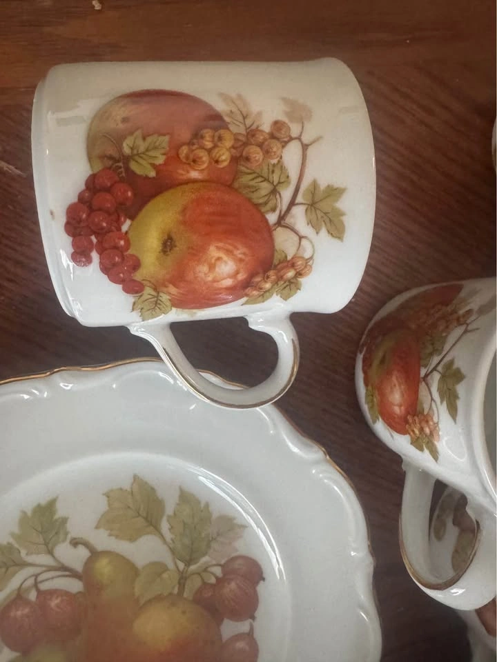 Winterling Vintage Roslau Bavaria Germany Fruit Plate/Mug Set - photo 3