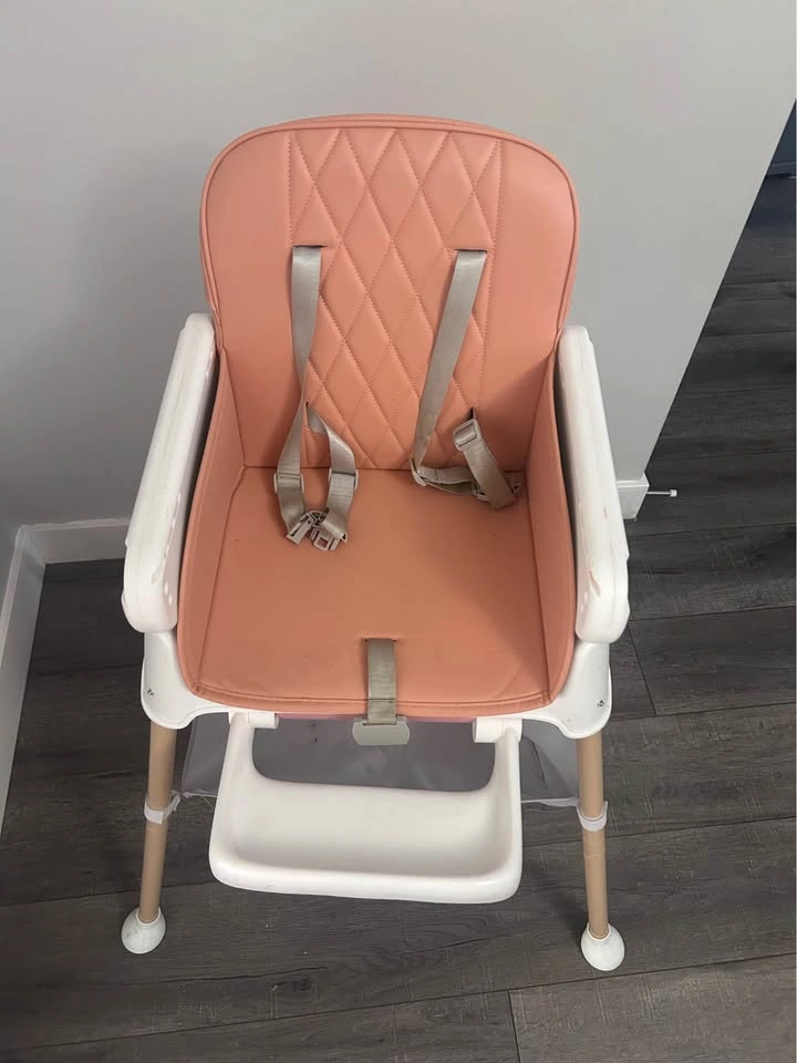 Pink Baby High Chair with Tray & Storage Basket - photo 3