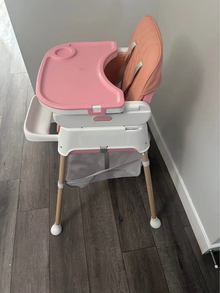 Pink Baby High Chair with Tray & Storage Basket - photo 4
