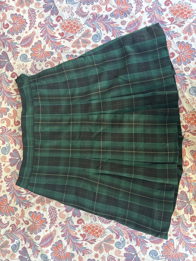 Green Plaid Skirt