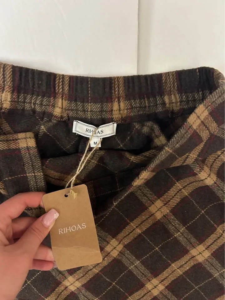 RIHOAS Plaid Midi Skirt – Size M – BNWT - photo 2