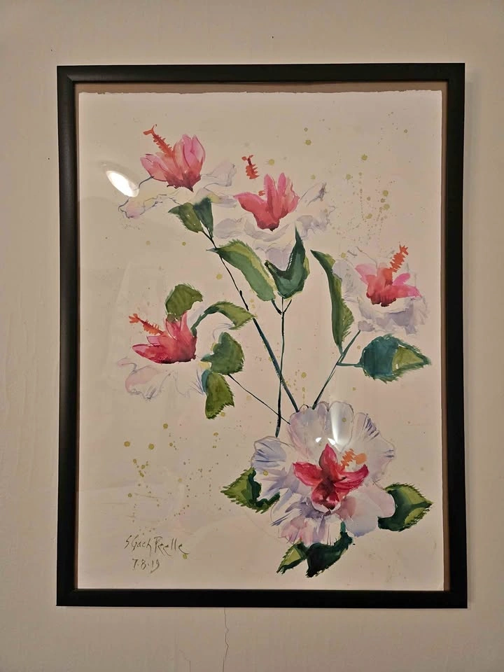 Floral Watercolor Painting. 24"x32. Perfect Condition.