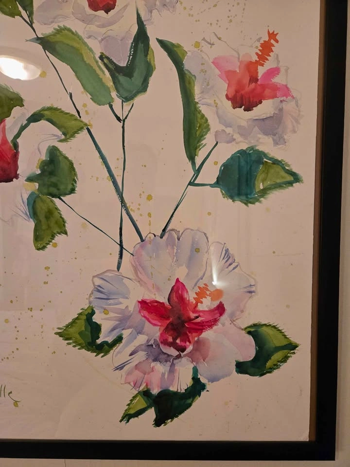 Floral Watercolor Painting. 24"x32. Perfect Condition. - photo 4
