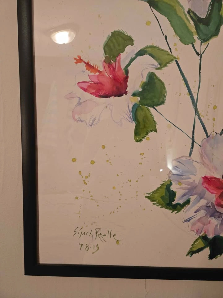Floral Watercolor Painting. 24"x32. Perfect Condition. - photo 5