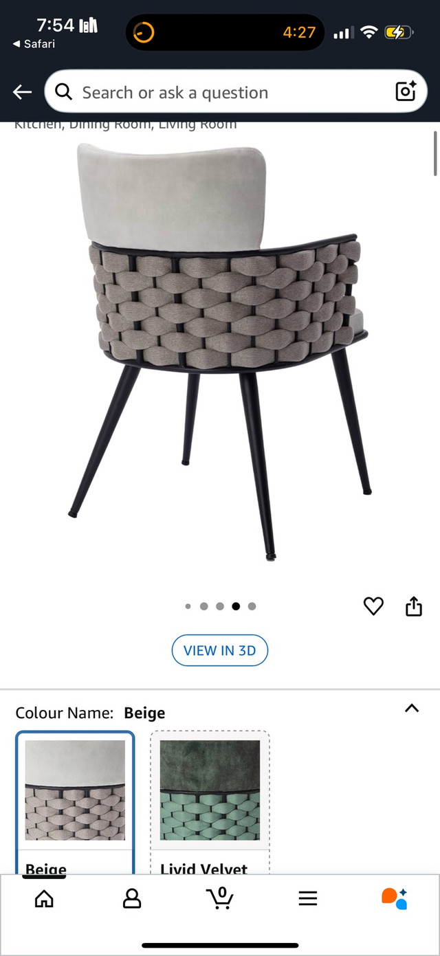 Set of 2 Modern Woven Accent Dining Chairs - photo 4