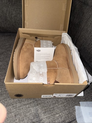 Kids UGG Mini Bailey Bow II Boot - Chestnut Suede, Size 1 US - photo 5