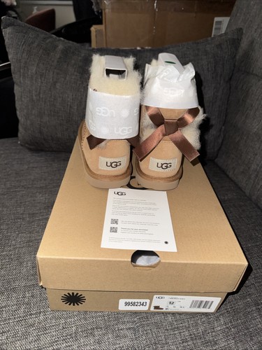 UGG Toddlers Mini Bailey Bow II Boot - Chestnut, Size 12 - photo 3