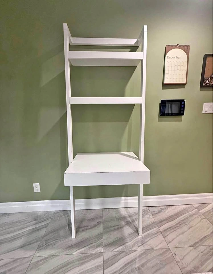 White Ladder Desk with Shelves