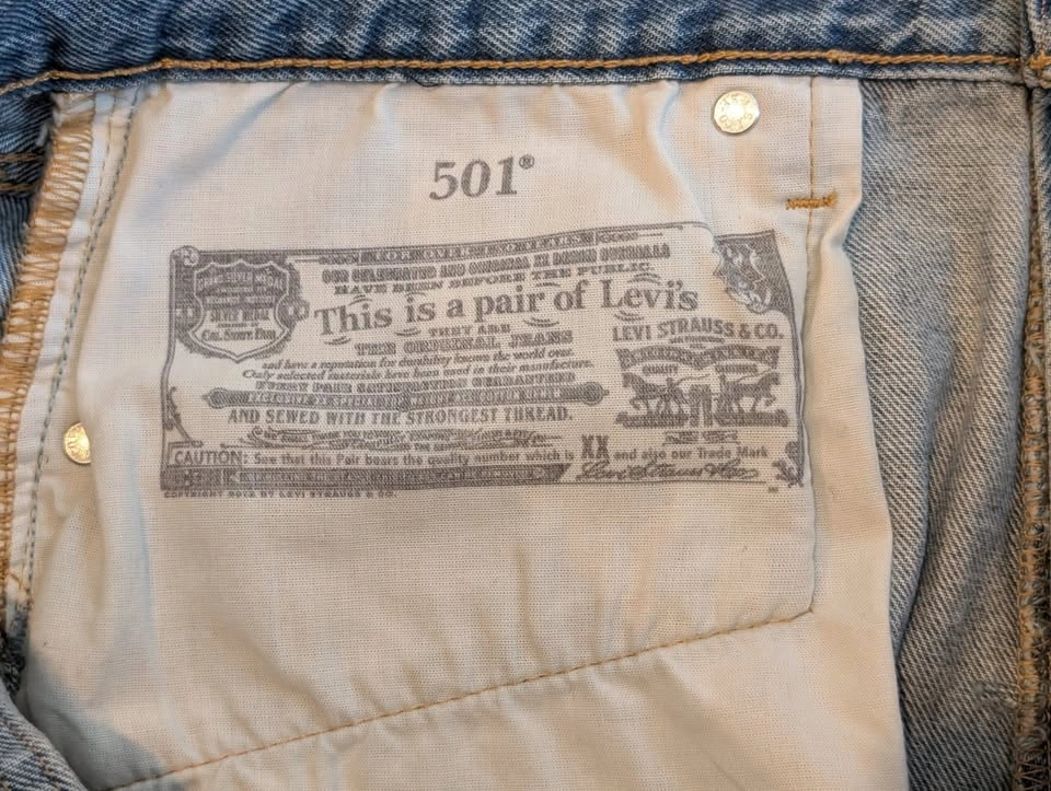 LEVI'S 501 Original Distressed Denim Cutoff Shorts - Size W34 - photo 3