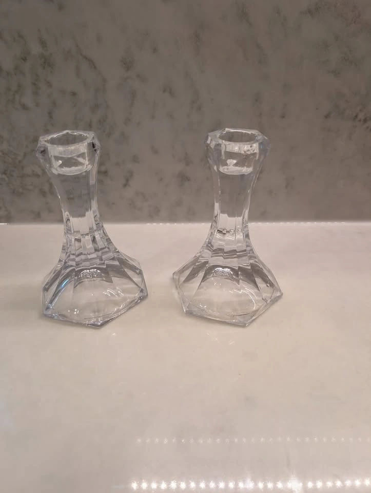 Vintage Villeroy & Boch Lead Crystal Candlestick Holders (Set of - photo 2