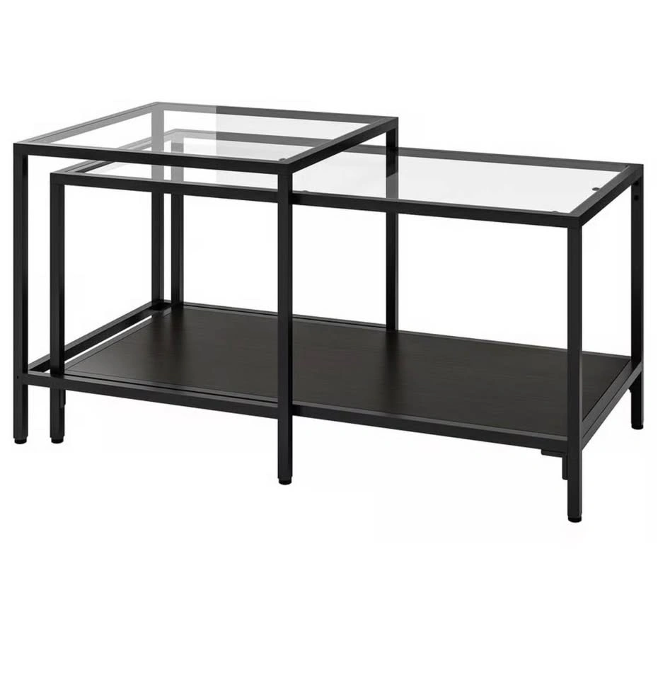 Nesting coffee tables- set of 2- black colour - photo 2