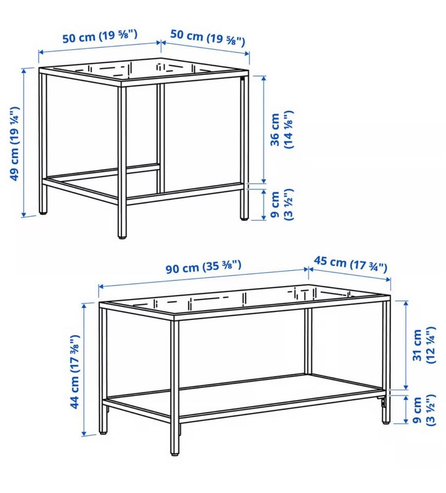 Nesting coffee tables- set of 2- black colour - photo 3