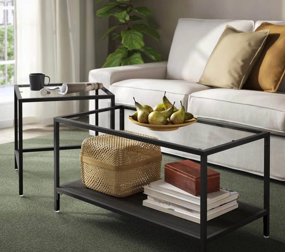 Nesting coffee tables- set of 2- black colour - photo 4