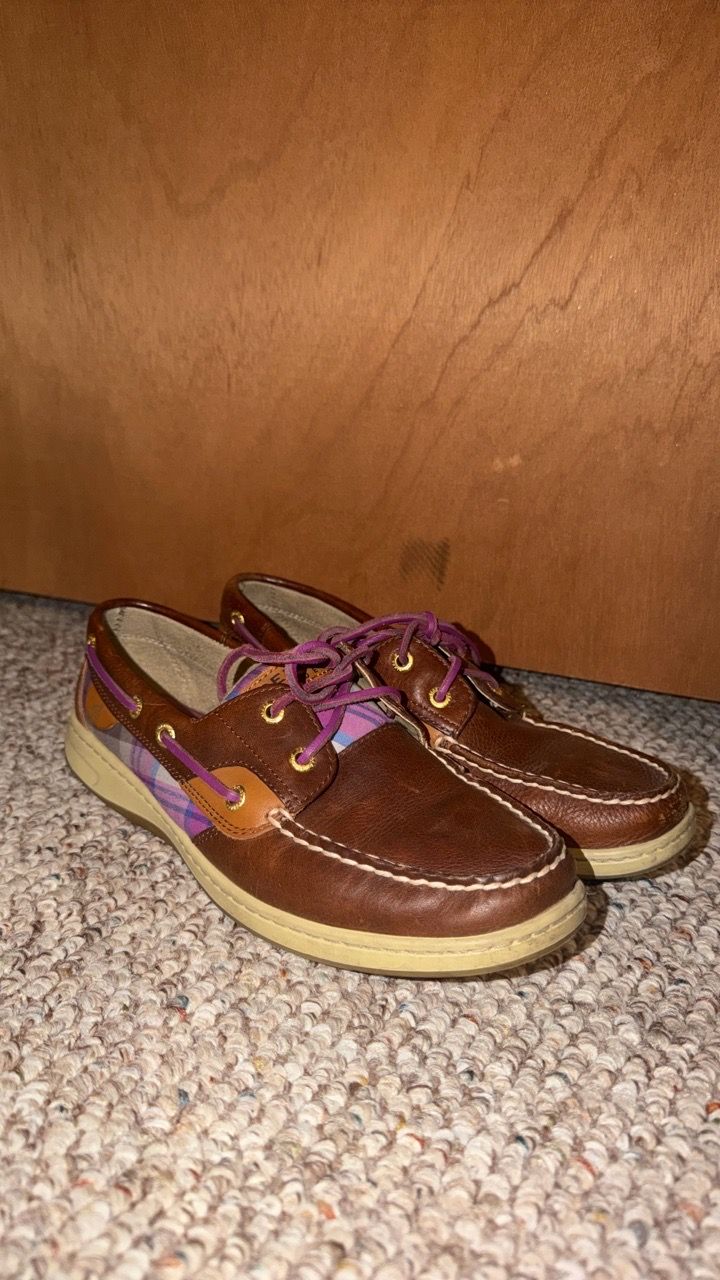 Sperry Boat Shoes with Plaid Accent