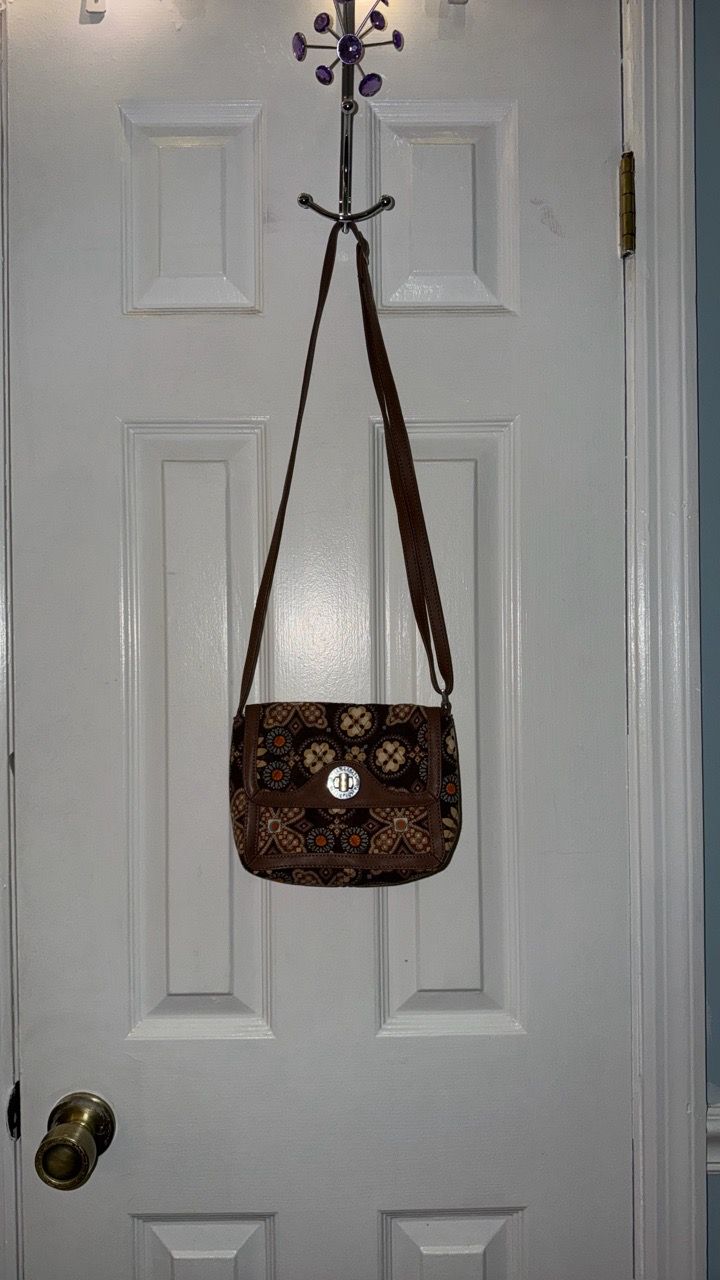Vera Bradley Brown Floral Crossbody Bag