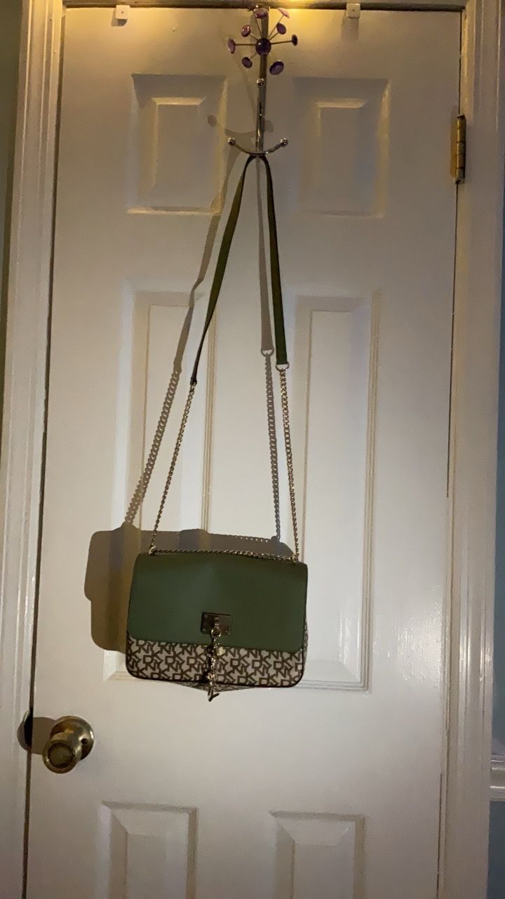 DKNY Green Leather Crossbody Bag