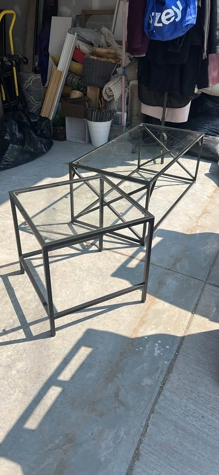 Coffee table and side table - Black and Glass Modern - photo 3