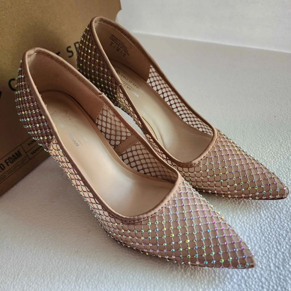 Call It Spring Rhinestone Mesh Leeona Stiletto Pumps - photo 2