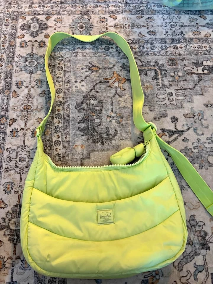 Herschel Puff Shoulder Bag - Lime Green - Excellent Condition