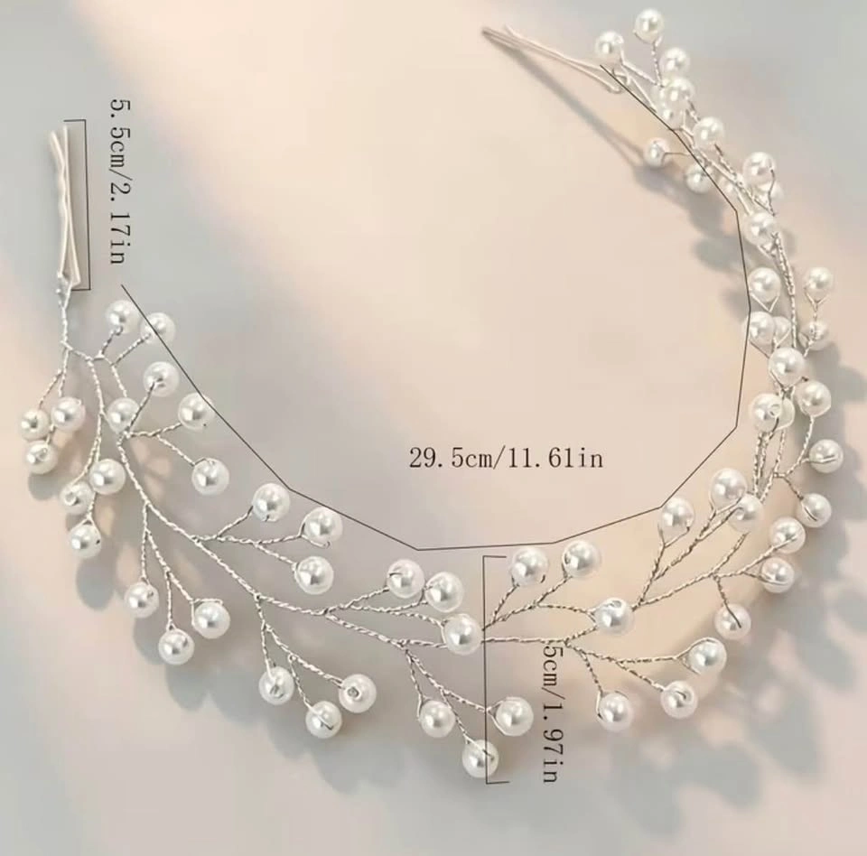 Elegant Faux Pearl Bridal Hair Vine - photo 2