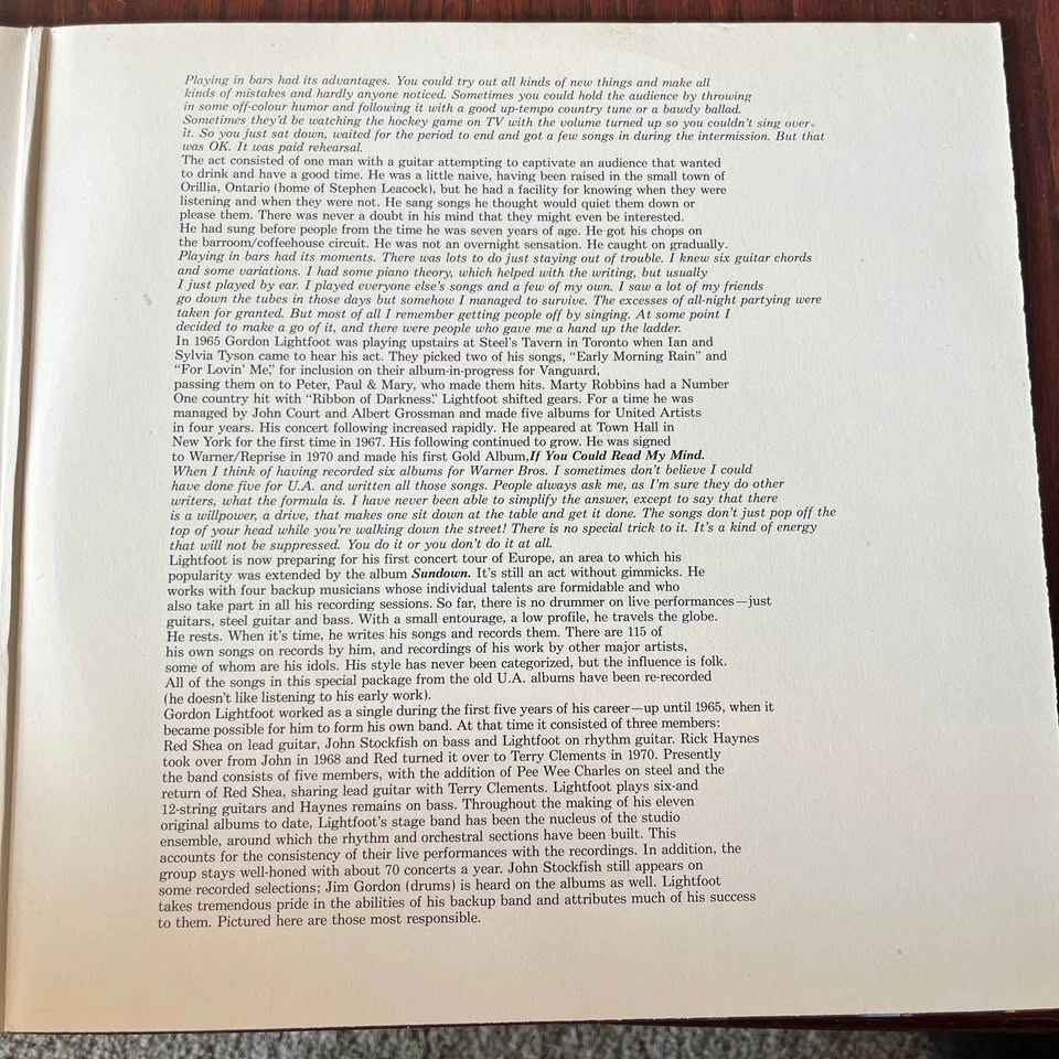 Gordon Lightfoot Gord's Gold Vinyl Record - photo 4