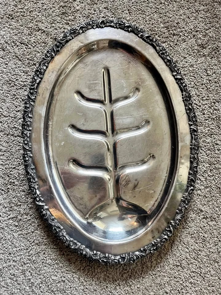 Antique Style International Silver "Old English" Meat Platter