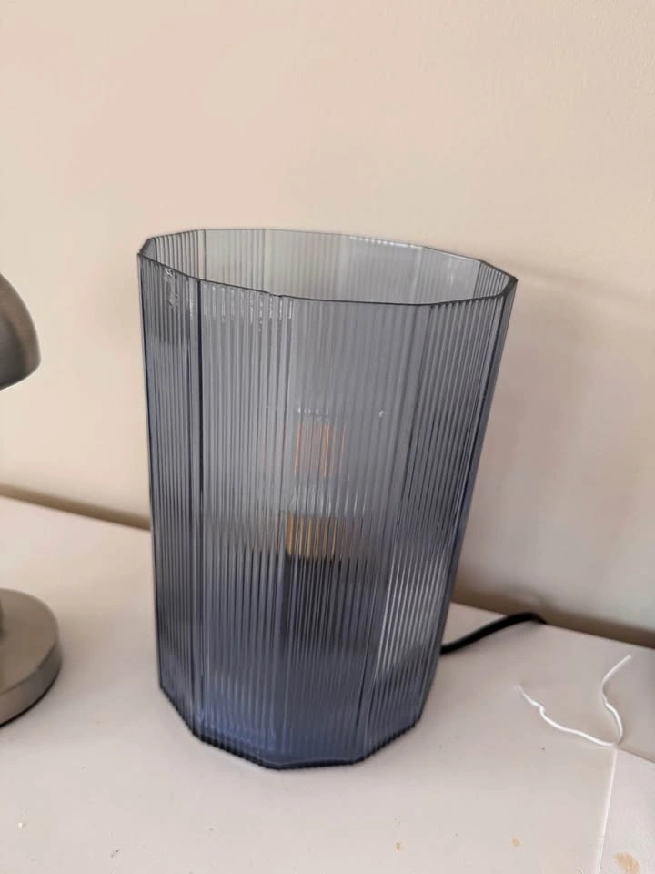 Ribbed Glass Table Lamp
