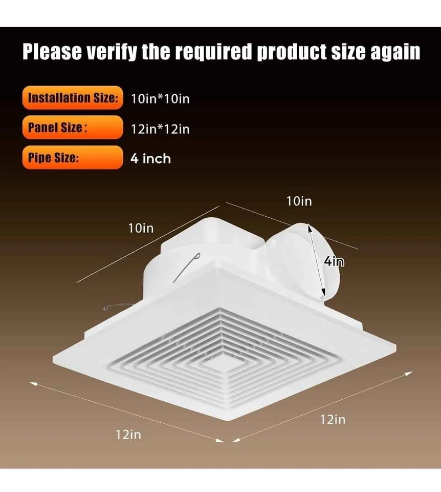 Orsong Bathroom Exhaust Fan 12" Panel - photo 3
