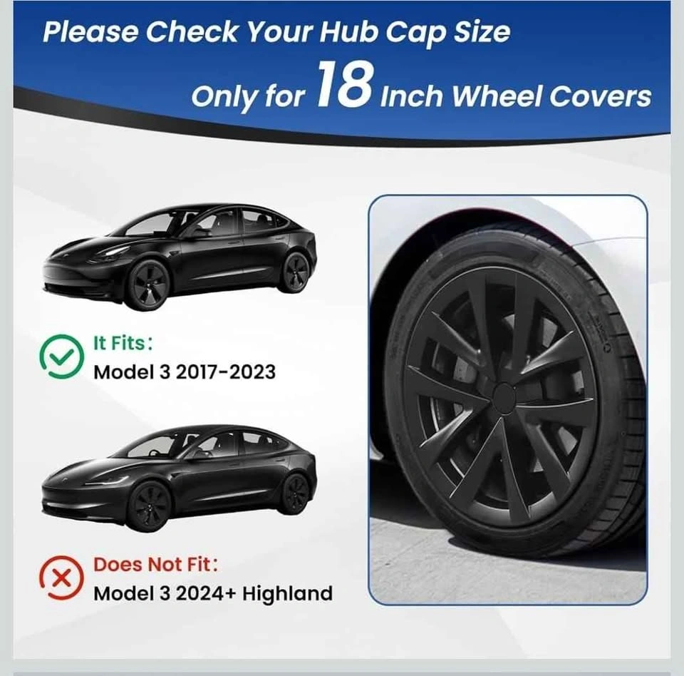 Klutchtech 18 Inch Aero Wheel Covers for Tesla Model 3 - photo 3