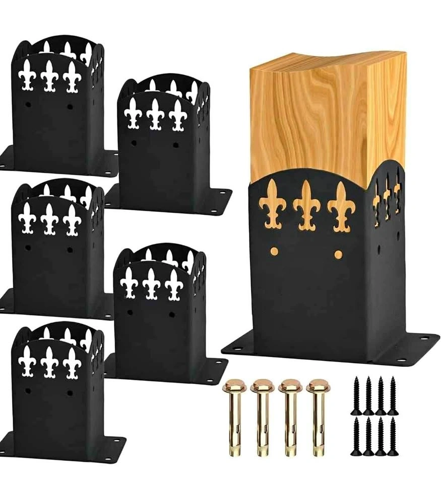 VIODEX 6 Pack Decorative 4x4 Steel Post Base