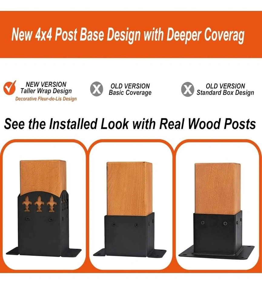 VIODEX 6 Pack Decorative 4x4 Steel Post Base - photo 3