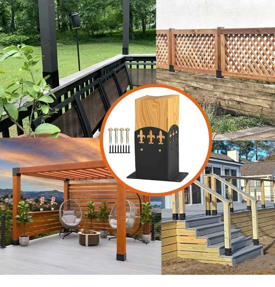 VIODEX 6 Pack Decorative 4x4 Steel Post Base - photo 5