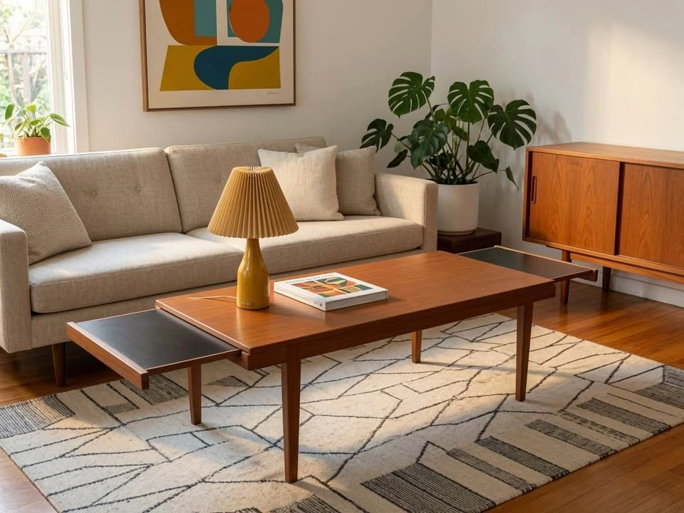 Danish Mid-Century Modern Teak Coffee Table by Brdr. Furbo
