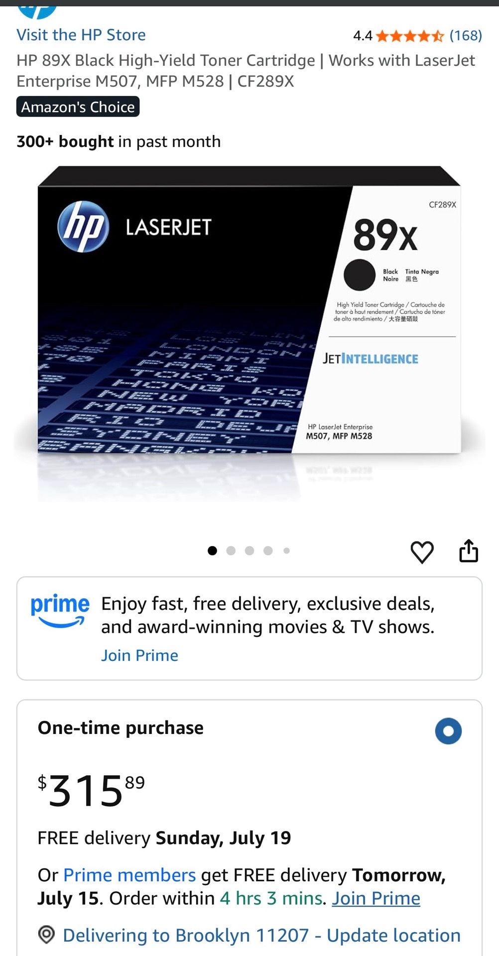 HP 89X Black High-Yield Toner Cartridge CF289X - photo 4
