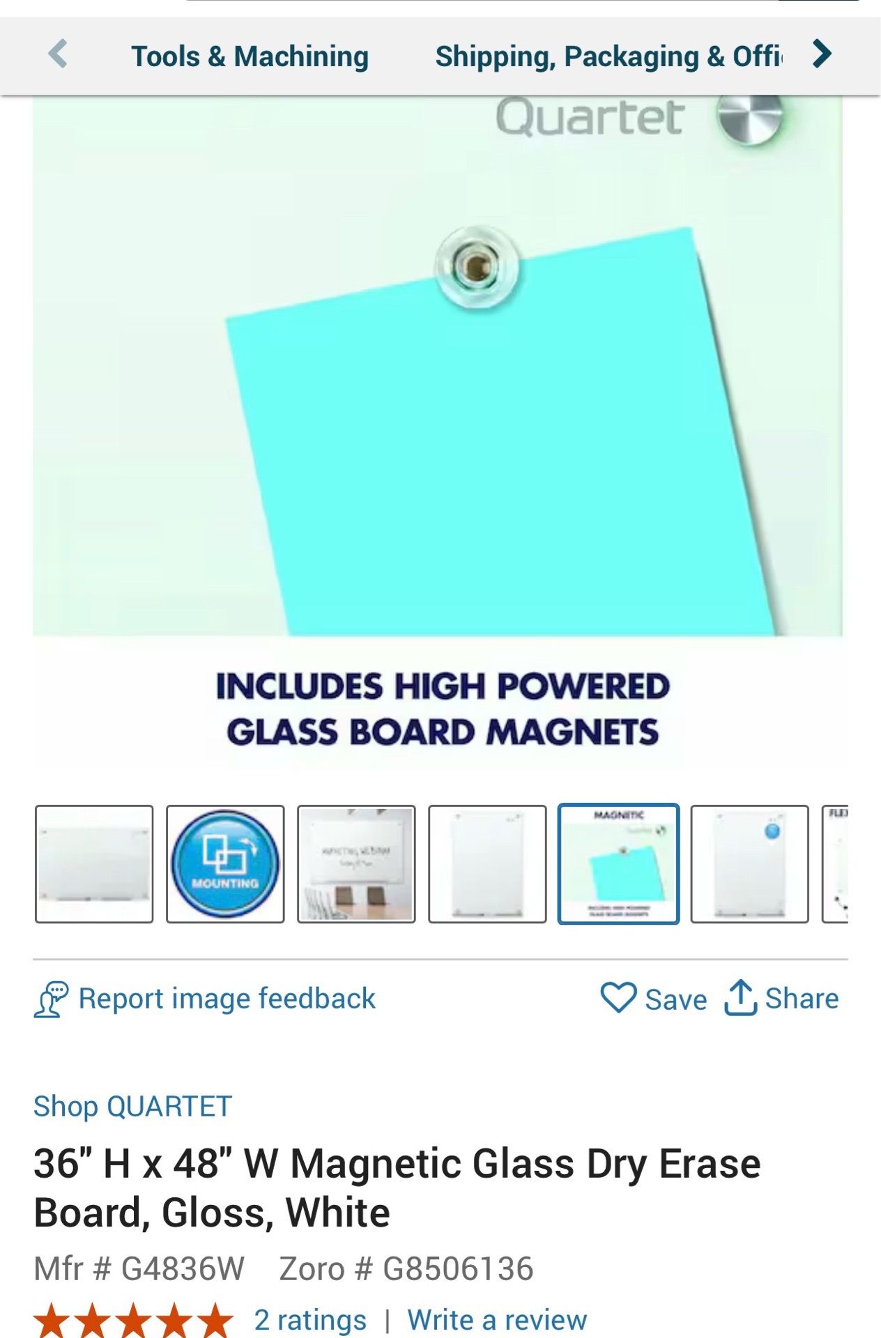 36" H x 48" W Magnetic Glass Dry Erase Board, Gloss, White - photo 3