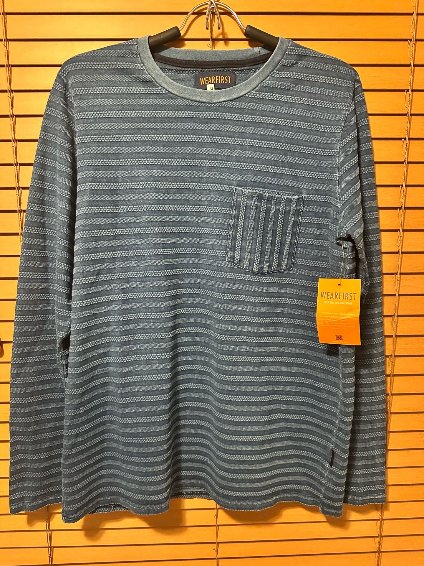 Wear first LONG SLEEVE STRIPED CREWNECK T-SHIRT