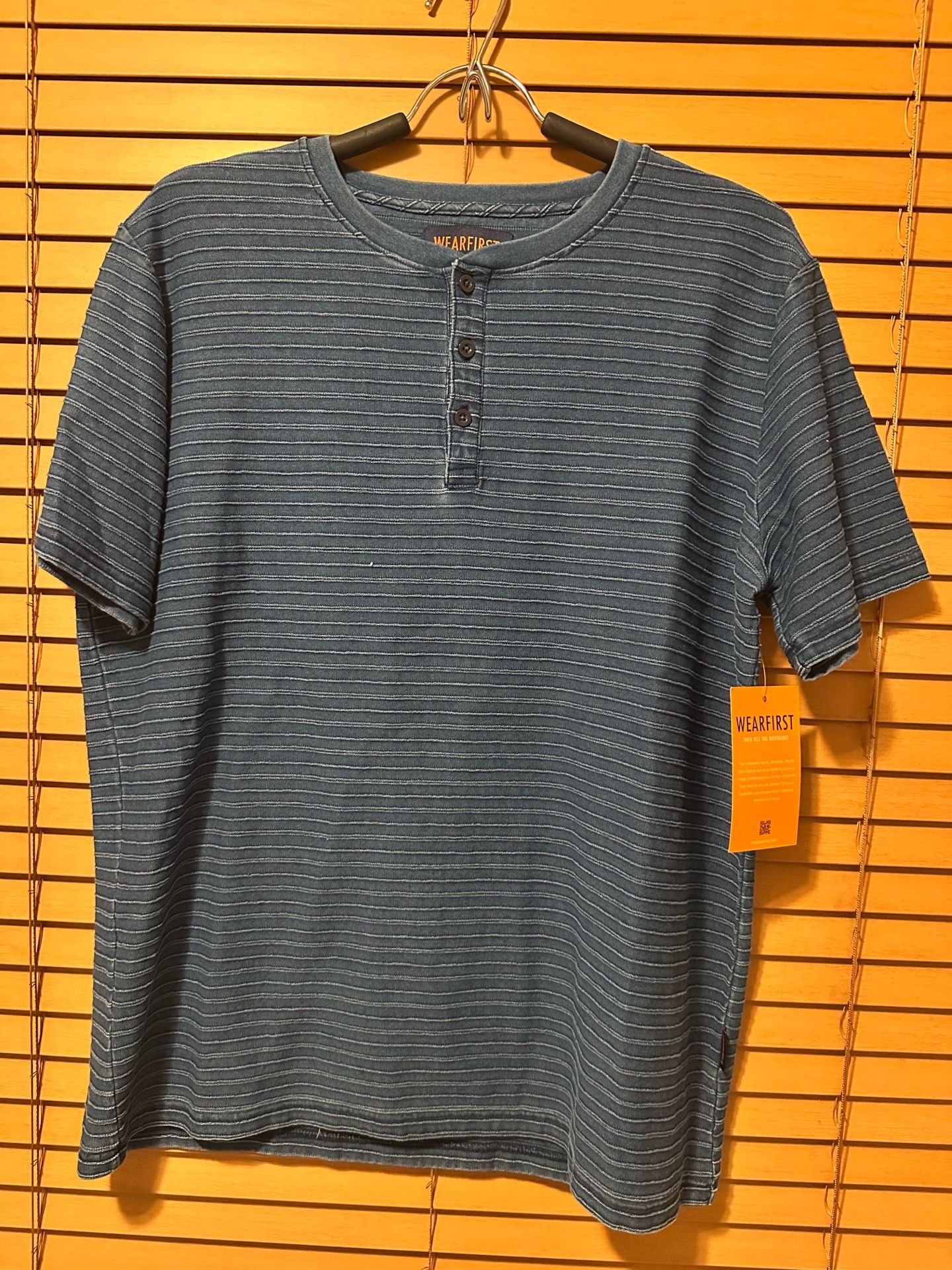 Wear first Short Sleeve Striped Henley