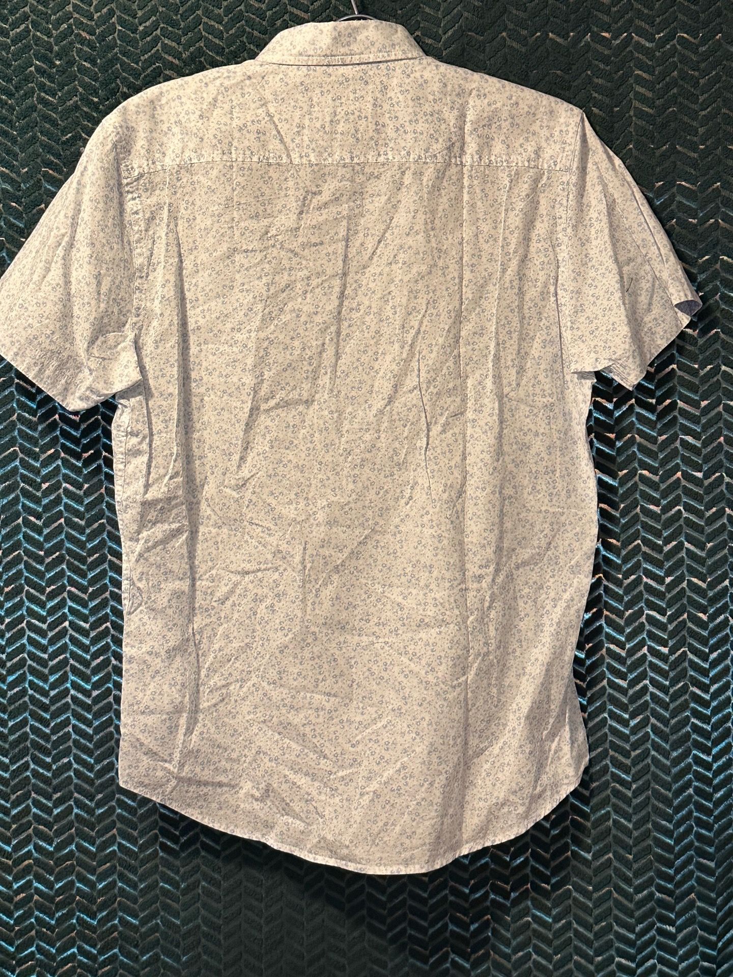 Wear first Mens White & Blue Neat Slim Fit Short Sleeve Button - photo 2
