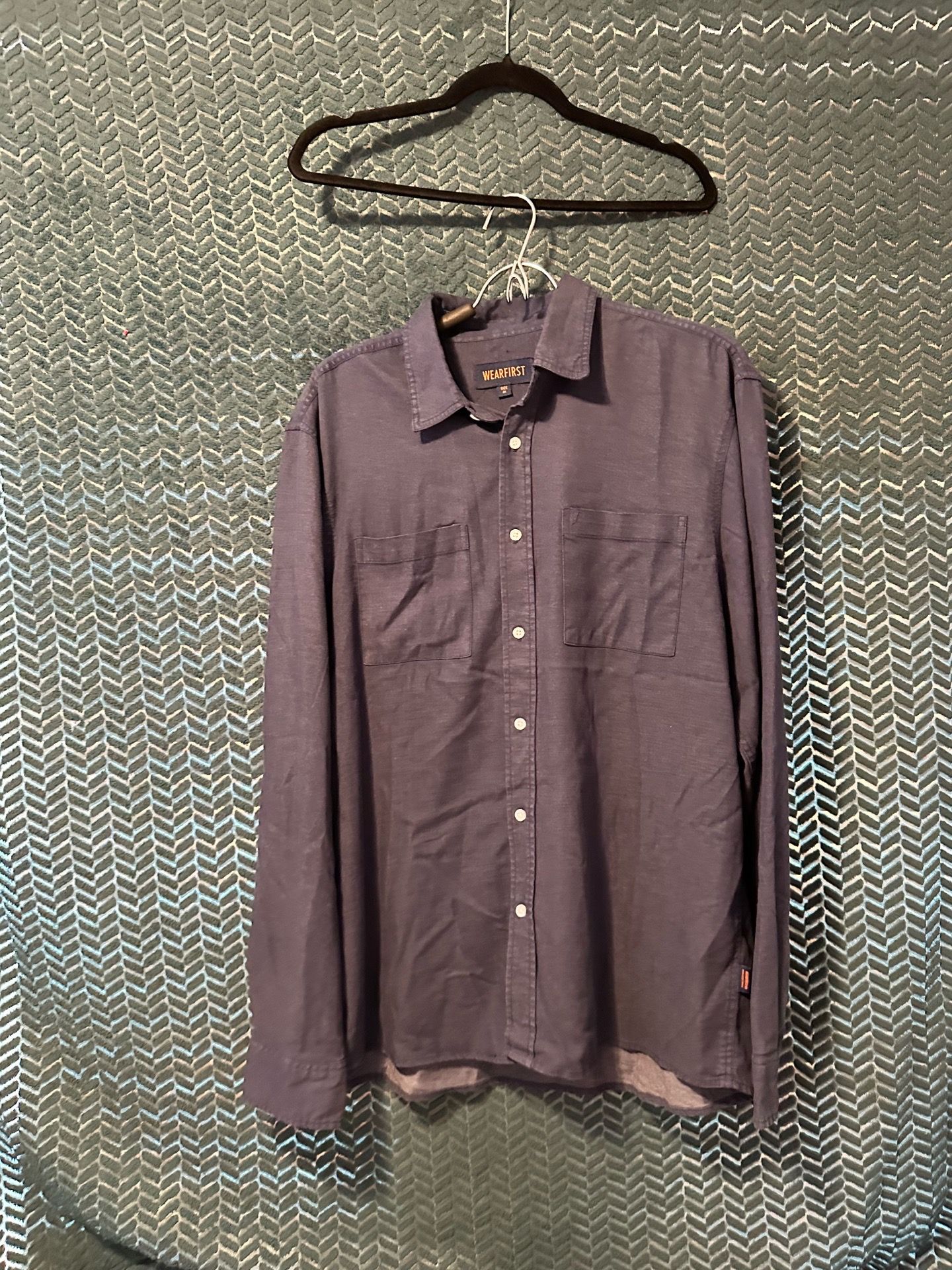 Wear first Men’s Plaid Long Sleeve Casual Button Down Shirt