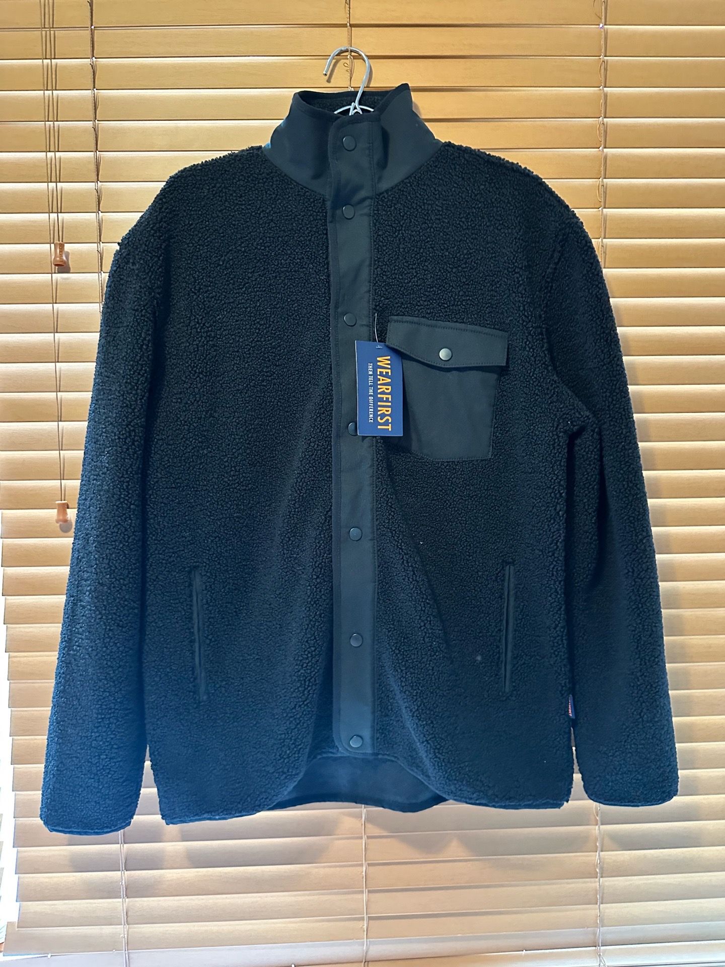 Wear first Men's High Pile Fleece Faux Fur Jacket